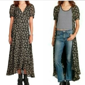 Ralph Lauren Denim & Supply Floral Wrap Midi Dress Size Medium Cotton Gauze